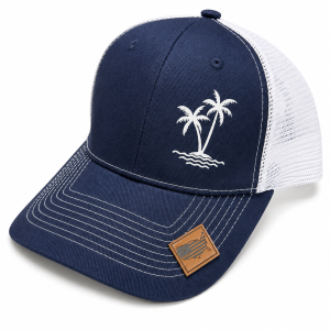 Navy Palm Trucker Hat